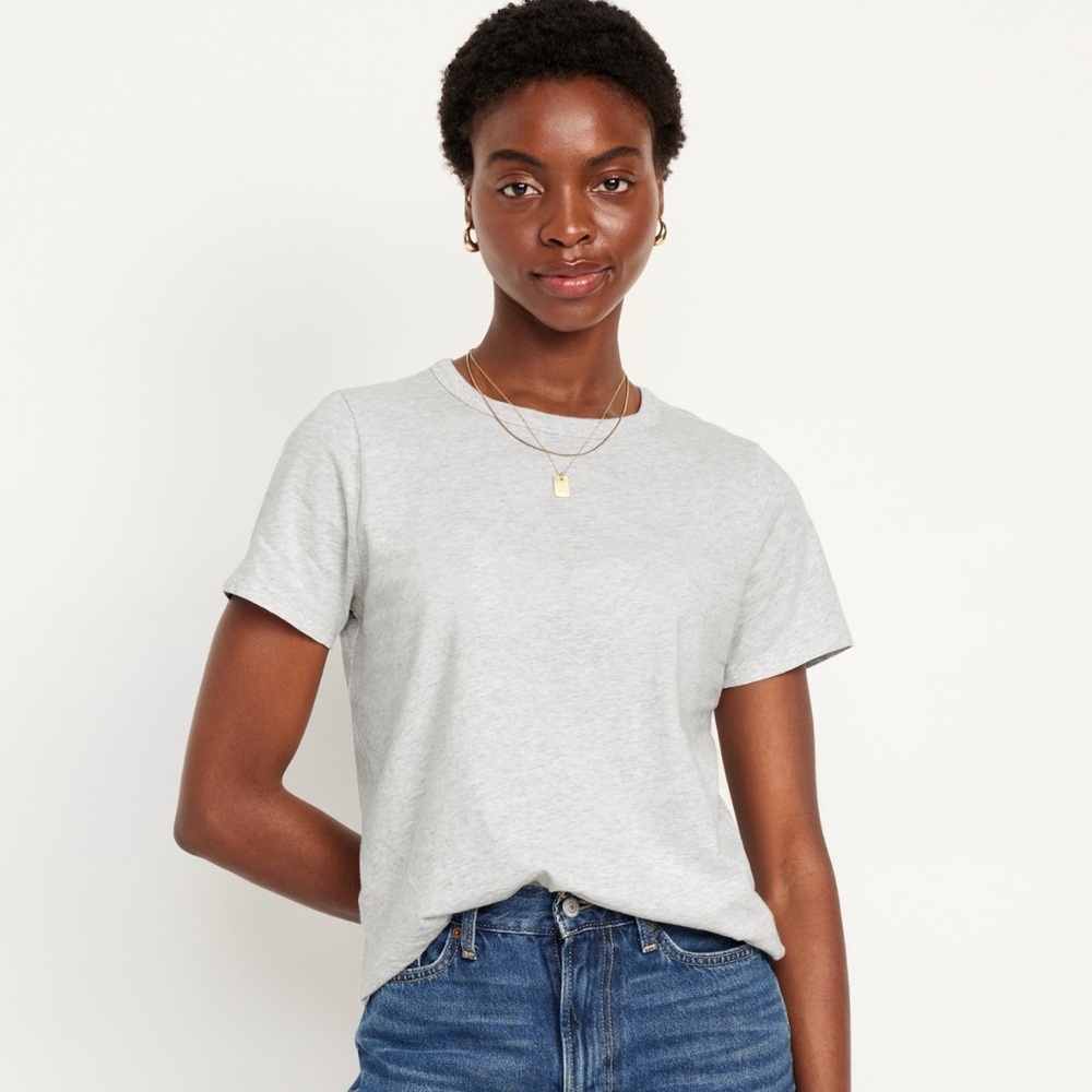 Old Navy EveryWear Cotton Crew-Neck T-Shirt Light Heather Gray
